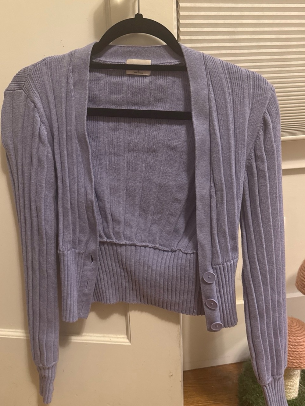 Wilfred Lavender Ribbed Open-Front Cardigan
